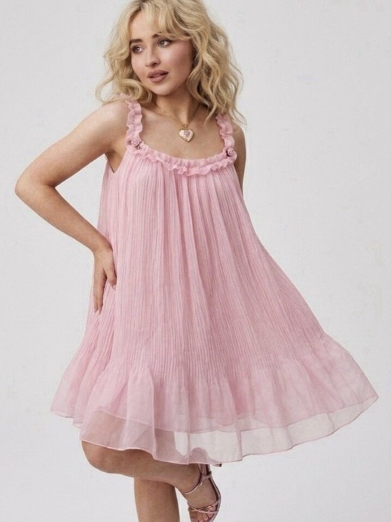 Victoria's Secret Other - Sabrina Carpenter Victoria's Secret pink pleated babydoll slip dress